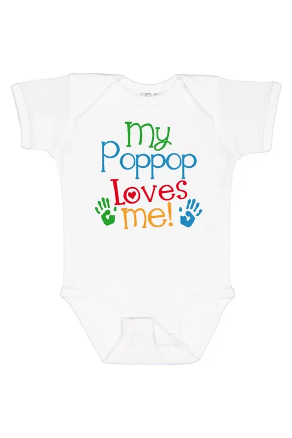 My Poppop Loves Me Grandchild Outfit Baby Bodysuit Grandkids Grandson Bodysuit Cute Baby Onesie, BABY BODYSUIT LAT 4424