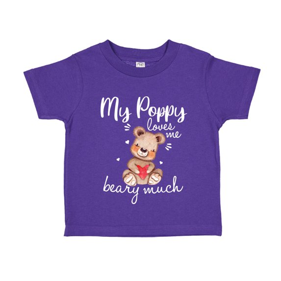 My Poppy Loves Me Beary Much Toddler T-Shirt 3T Purple