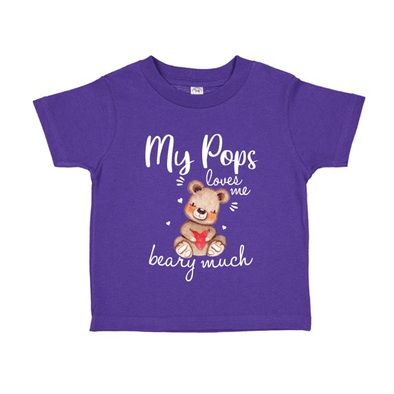 My Pops Loves Me Beary Much Toddler T-Shirt 2T Purple