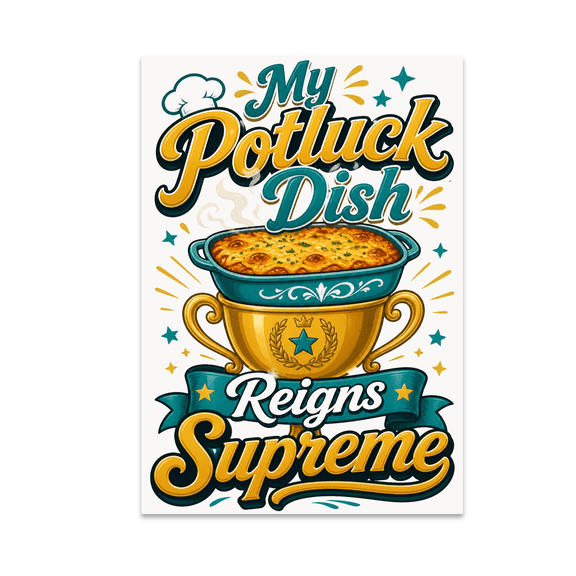 My Potluck Dish Reigns Supreme - Competitive Cook - 13x19 Poster Print