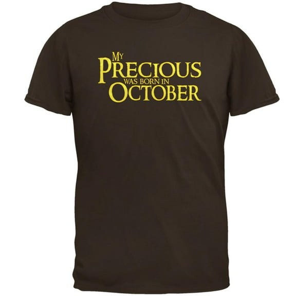 My Precious was Born in October Mens T Shirt Brown 3X-LG