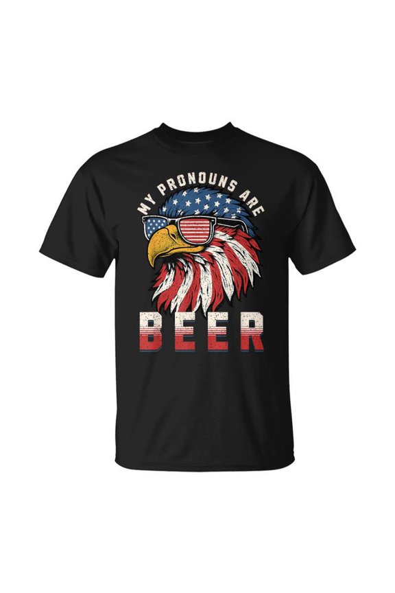 My Pronoun Is Beer Usa Eagle American 4Th Of July TShirt
