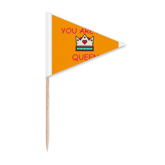 My Queen Royal Regina Majesty Toothpick Triangle Cupcake Toppers Flag