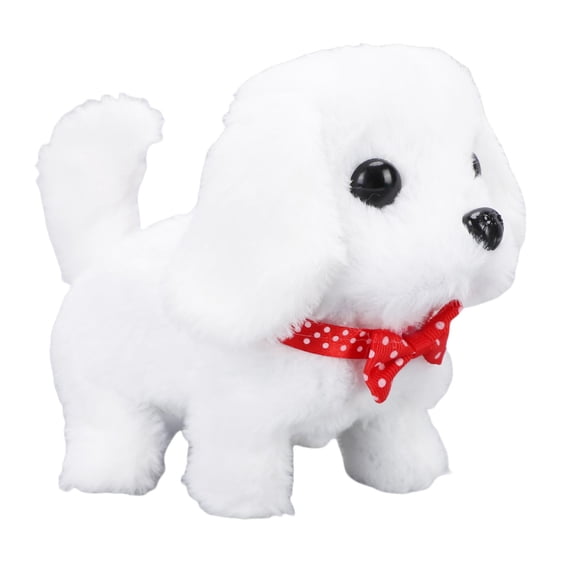 My Realistic Robot Puppy Interactive Plush Dog Toy for Kids, Electronic Pet with Sound & Motion, White
