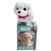 My Realistic Robot Puppy - Realistic Plush Electronic Puppy Toy, Interactive Stuffed Dogs for Sitting, Barking, Walking and RunningWhite