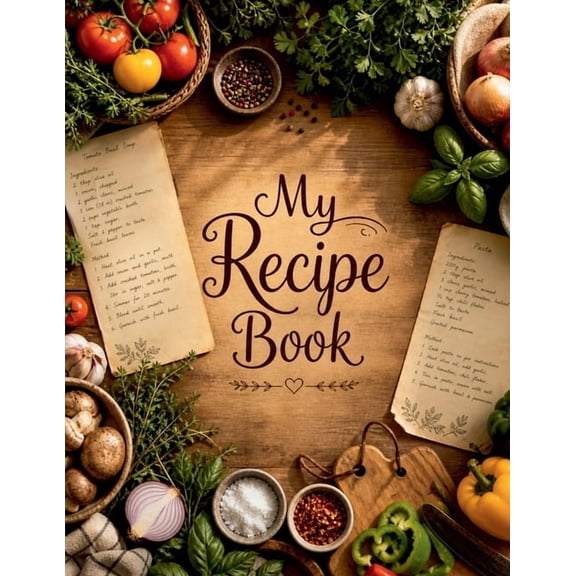 My Recipe Book: A Blank Recipe Book for Everyday Cooking & Special Moments, (Paperback)