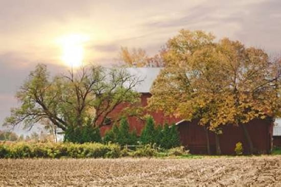 My Red Barn Canvas Art - Kelly Poynter (24X36)