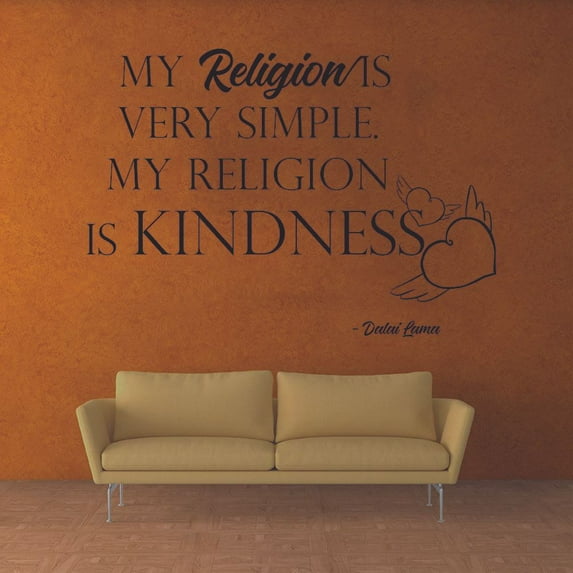 My Religion Is Kindness - Dalai Lama Religious Religion Quotes Christ Saying Inspirational Wall Decal Wall Art Design Stickers For Girls/Boys Home Room Decor Vinyl Wall Sticker Decoration (18x20 inch