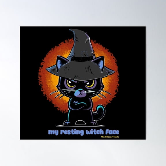 My Resting Witch Face (Angry Cat) Poster Wall Art, Modern Wall Decor For Living Room Bedroom, 24x36 UNFRAMED