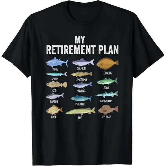 My Retirement Plan Fishing. Retirement Gift for Men T-Shirt