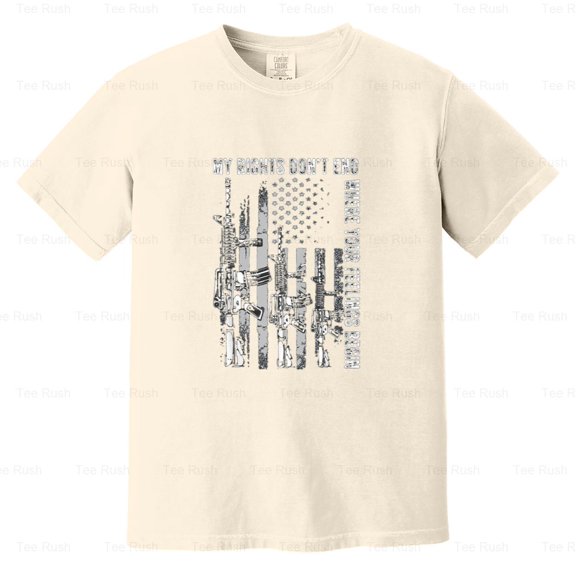 My Rights Don't End Where Your Feelings Begin Funny USA Flag Quote, Comfort Color T-Shirt Unisex, up to 4XL