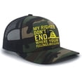 thumbnail image 1 of My Rights Don't End Where Your Feelings Begin Snake Mesh Back Trucker Cap, Army, 1 of 4
