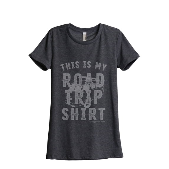 My Roadtrip Shirt Women's Fashion Relaxed T-Shirt Tee Charcoal Grey Large