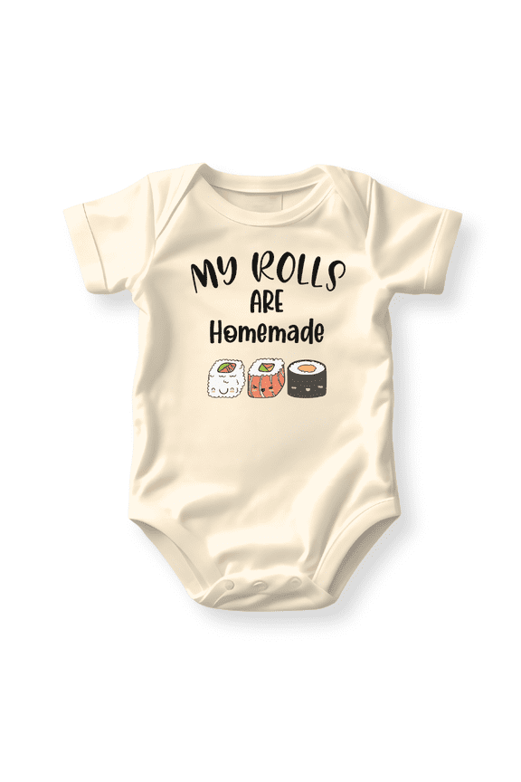 My Rolls are Homemade Sushi Shirt Premium Custom Baby Clothes Unisex Baby Announcement Gift for Mom Newborn Outfit 0-3m Natural