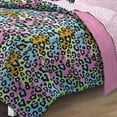 thumbnail image 1 of My Room Leopard Twin 5 Piece Bed in a Bag Bedding Set, Polyester, Pink, Sky Blue, Multi, Female, Child, 1 of 3