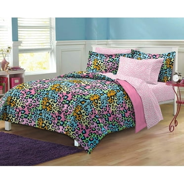 My Room  Leopard Ultra Soft Microfiber Girls Comforter Set, Multi-Colored, Full