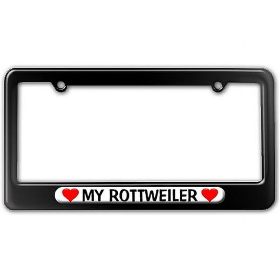 My Rottweiler Love with Hearts License Plate Frame