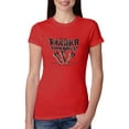 thumbnail image 1 of My Savior is Tougher than Nails Bible Verse | Female Inspirational/Christian Slim Fit Junior Tee, Red, 2XL, 1 of 3