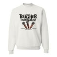 thumbnail image 1 of My Savior is Tougher than Nails Bible Verse | Male Inspirational/Christian Crewneck Graphic Sweatshirt, White, Small, 1 of 3
