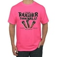 thumbnail image 1 of My Savior is Tougher than Nails Bible Verse | Male Inspirational/Christian Graphic T-Shirt, Neon Pink, Large, 1 of 3