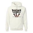 thumbnail image 1 of My Savior is Tougher than Nails Bible Verse | Male Inspirational/Christian Hooded Sweatshirt Graphic Hoodie, White, 2XL, 1 of 3