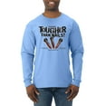 thumbnail image 1 of My Savior is Tougher than Nails Bible Verse | Male Inspirational/Christian Long Sleeve T-Shirt, Light Blue, X-Large, 1 of 3