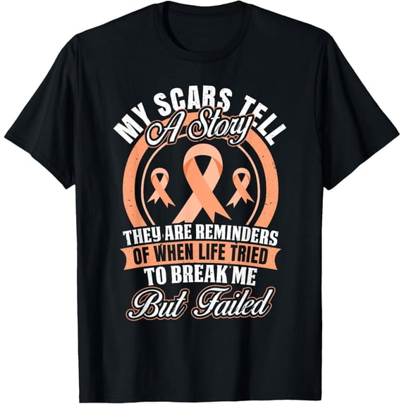 My Scars Tell a Story Endometrial Cancer Awareness T-Shirt T-Shirt