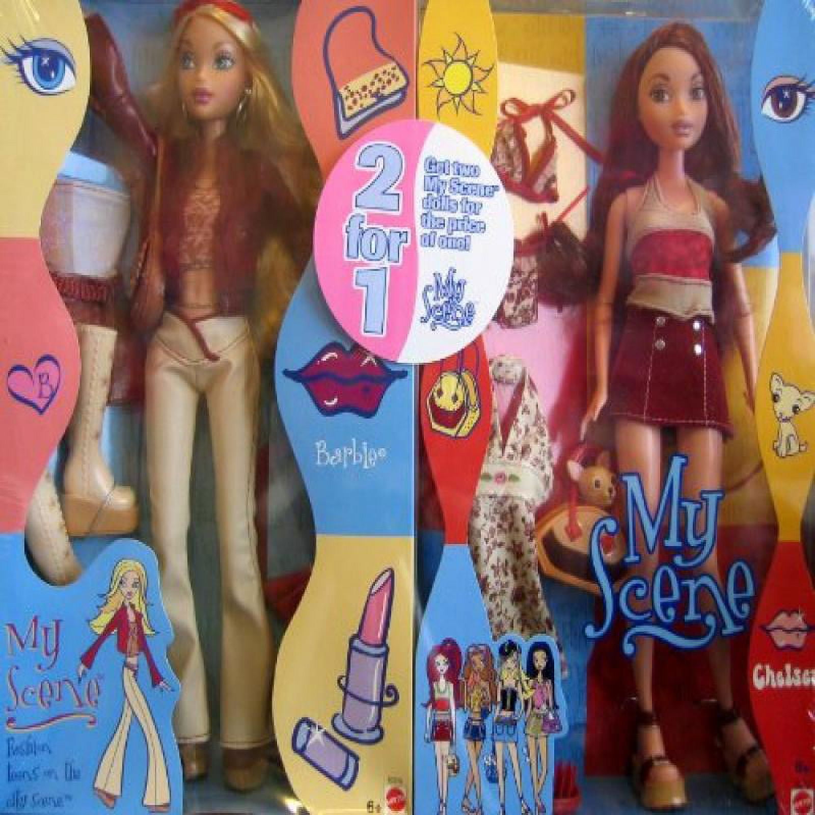 My Scene Barbie & Chelsea Dolls - 2 Dolls w Extra Fashions Included (2002)