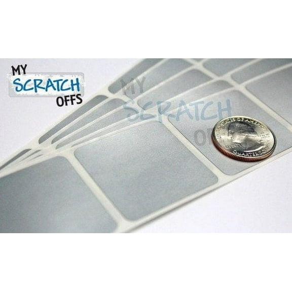 My Scratch Offs 1.5" Silver Square Scratch-off Sticker Labels, 250 Count