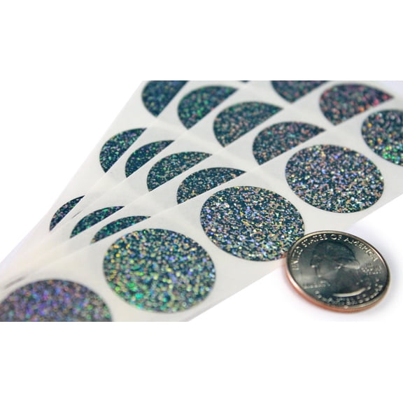 1 in Silver Glitter Round Holographic Scratch Off Stickers, 100 Count by My Scratch Offs
