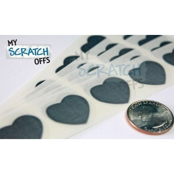 My Scratch Offs 1" Silver Heart Blank Scratch-off Sticker Labels, 500 Count