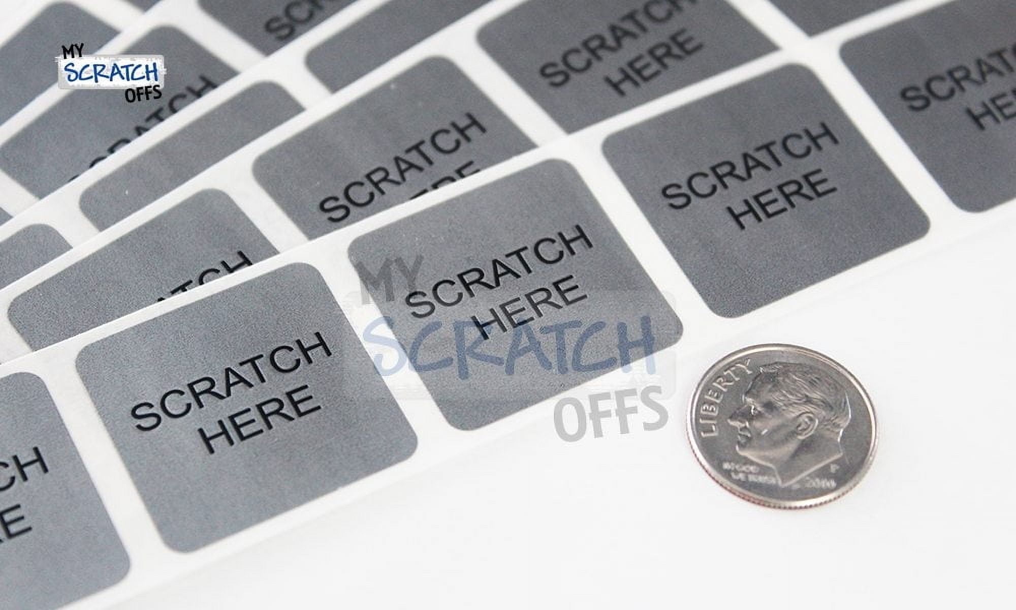 My Scratch Offs 1" Silver Square "Scratch Here" Scratch-off Sticker Labels, 250 Count