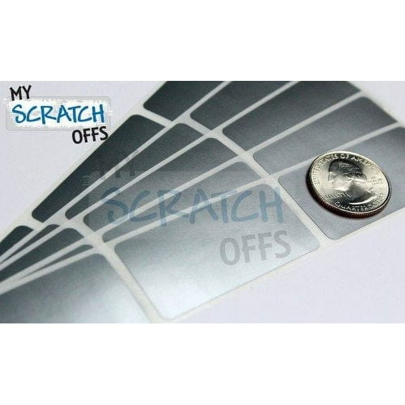 My Scratch Offs 1" x 2" Silver Rectangle Blank Scratch-off Stickers, 1000 Count