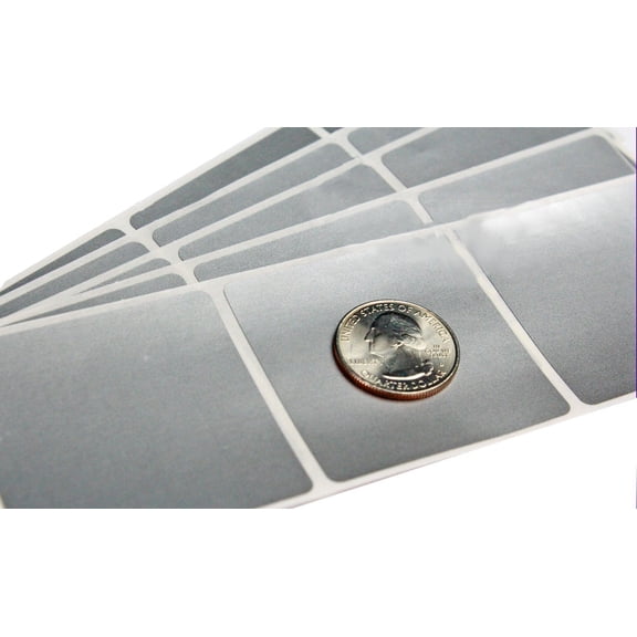 2 Inch Silver Square Scratch Off Stickers, 100 Count by My Scratch Offs
