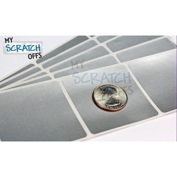 My Scratch Offs 2" Silver Square Scratch-off Sticker Labels, 500 Count