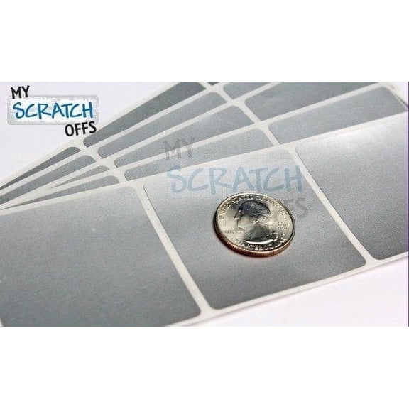 My Scratch Offs 2" Silver Square Scratch-off Sticker Labels, 500 Count