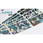 My Scratch Offs Rectangle Scratch Off Sticker Labels, 2 in x 1, Hologram Silver, 250 Count