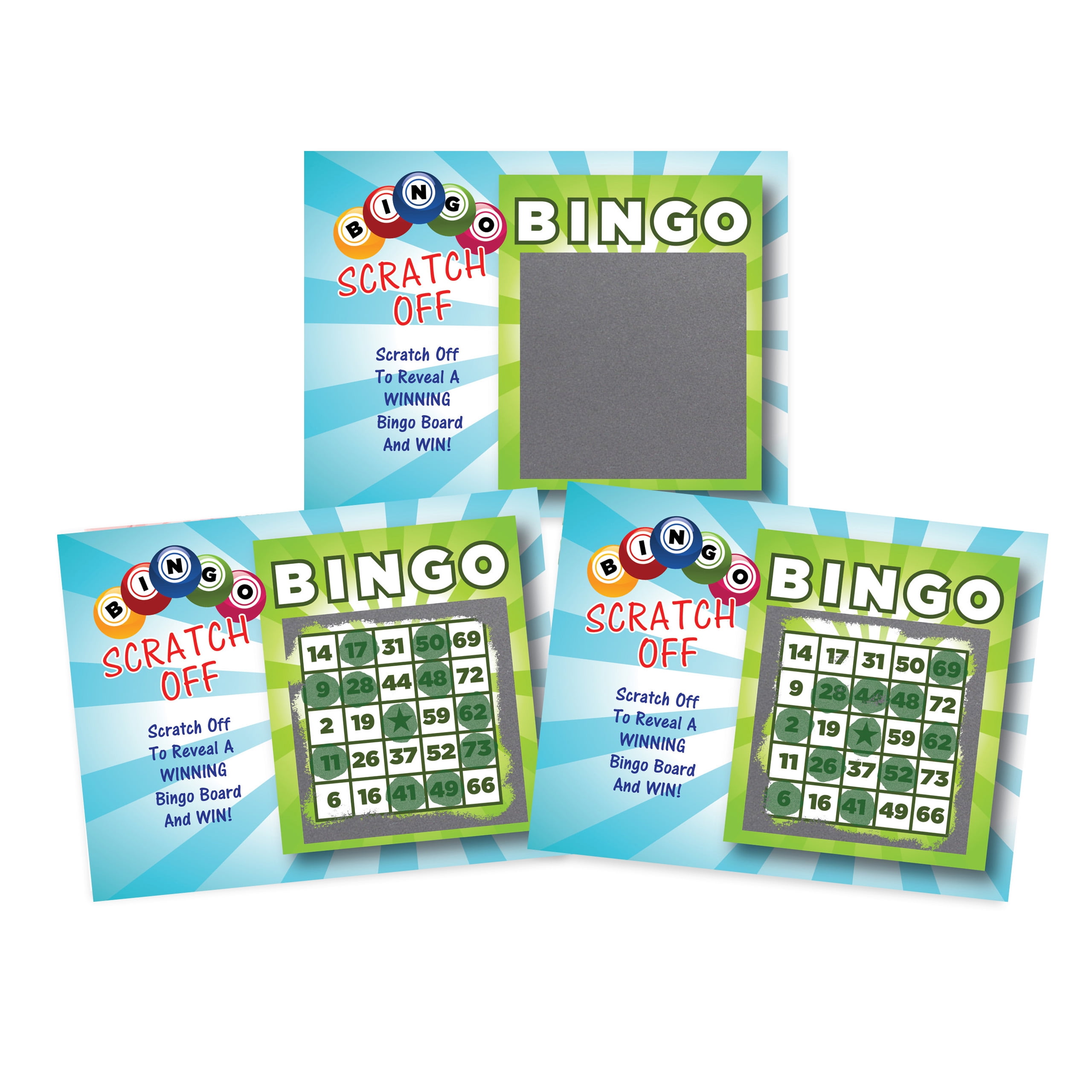 My Scratch Offs Bingo Scratch Off Game Card Casino Night Party Activity Favor 26 Cards w/2