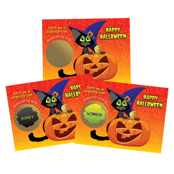 My Scratch Offs Halloween Kitty Cat Witch "Don't Be a Scaredy-Cat" Scratch-off Game Cards, 26 Pack