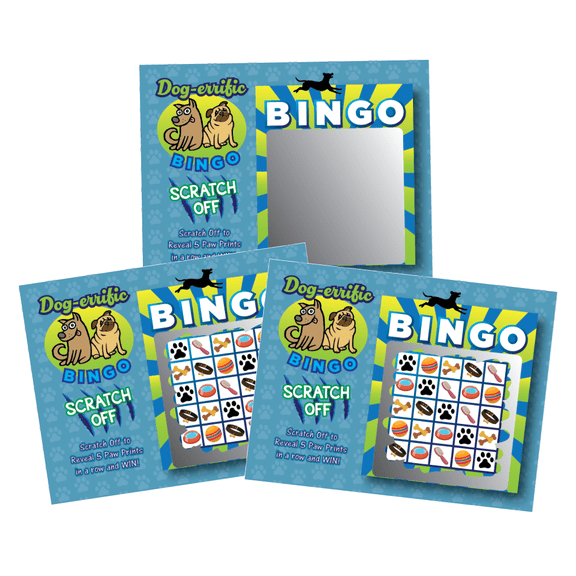 Puppy Dog-errific BINGO Scratch Off Game Cards, Blue 26 Pack by My Scratch Offs