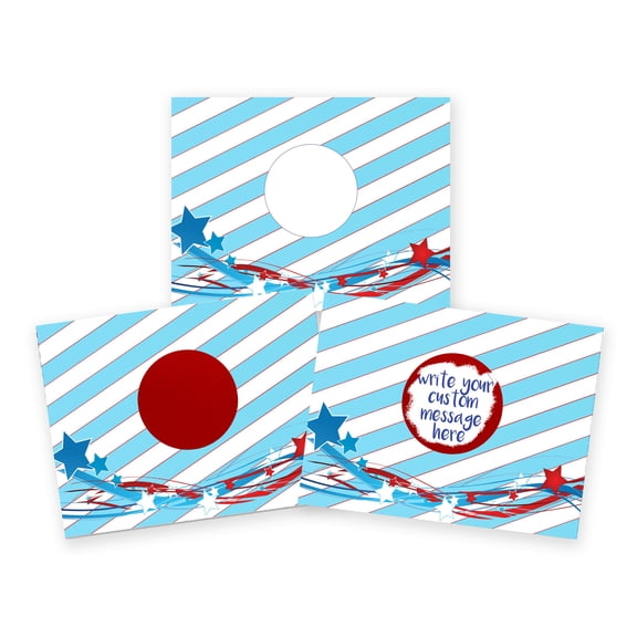 Patriotic 4th of July Blue Stars and Stripes DIY Scratch Off Note Cards 20 Count by My Scratch Offs