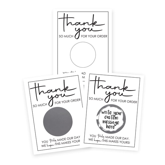 My Scratch Offs Business "Thank You for Your Order" DIY Scratch-off Cards & Stickers, 20 Pack