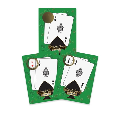 Casino Night Blackjack Scratch Off Game Cards, Green, 26 Pack by My Scratch Offs