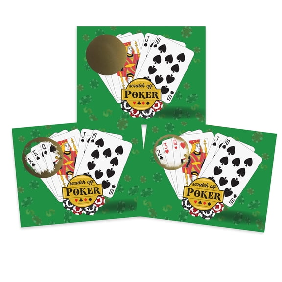 Casino Night Poker Scratch Off Game Cards, Green 26 Pack by My Scratch Offs