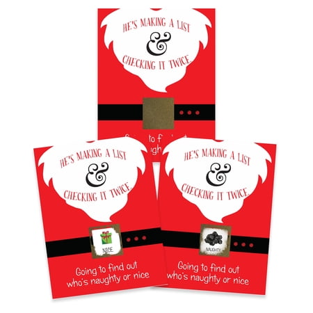 Christmas Santa Belt Naughty or Nice Scratch Off Game Cards 26 Pack by My Scratch Offs