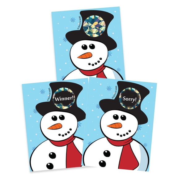 Christmas Winter Snowman Scratch Off Game Cards 26 Pack by My Scratch Offs