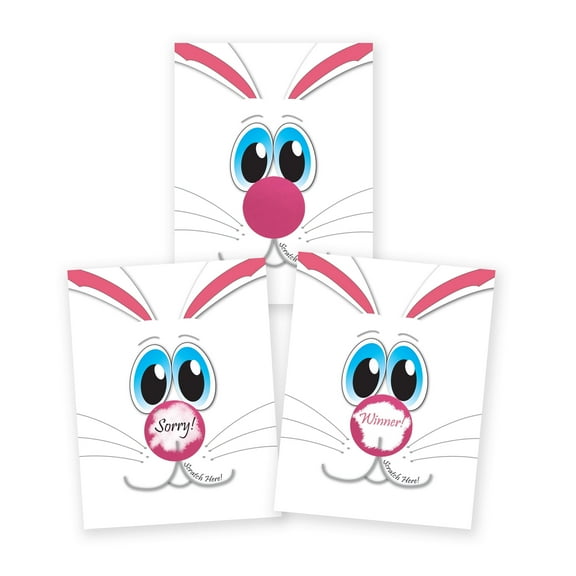 My Scratch Offs Cute Easter Bunny Scratch-off Game Card, 26 Count