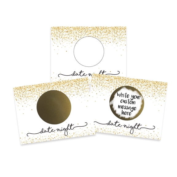 Gold Confetti Date Night DIY Scratch Off Note Cards & Stickers 20 Pack by My Scratch Offs
