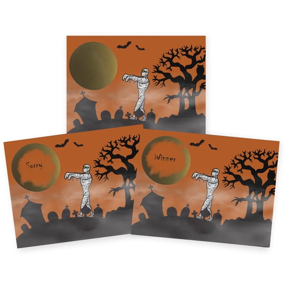 Halloween Graveyard Mummy Scratch Off Game Cards, 26 Pack by My Scratch Offs