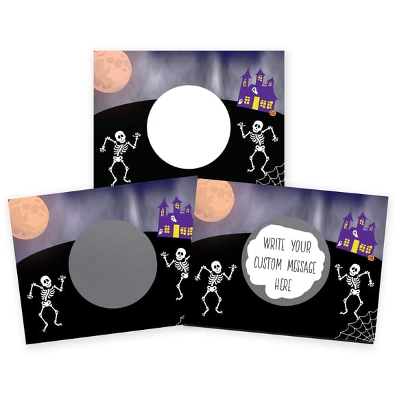 Halloween Skeleton Party Favors DIY Scratch Off Note Cards & Stickers 20 Pack by My Scratch Offs